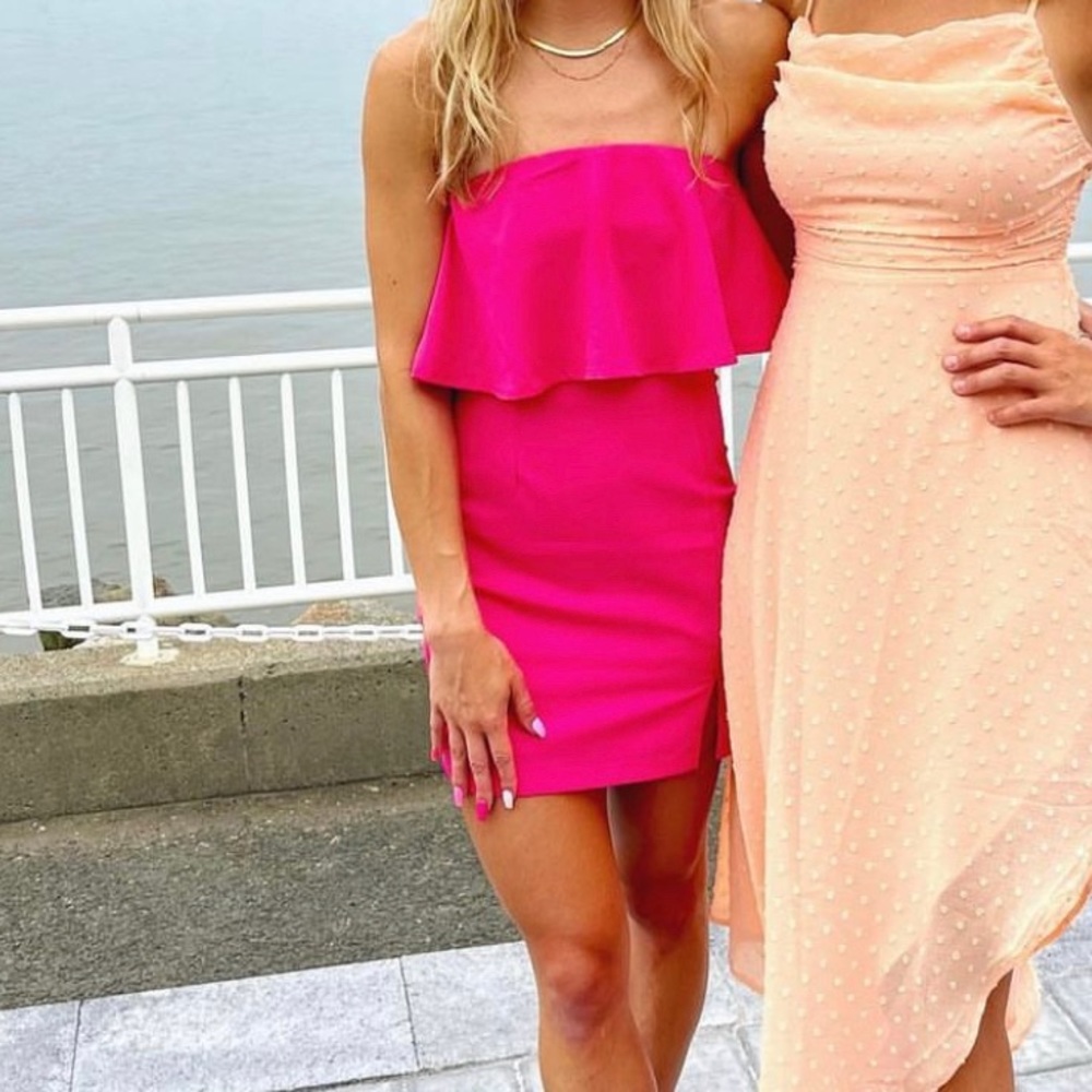 Catalina Ruffle Tube Mini Dress